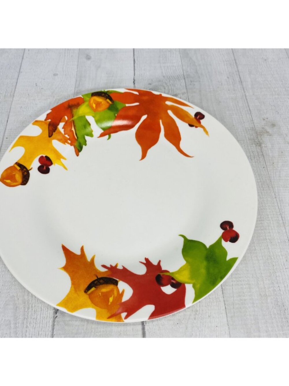 Royal Norfolk RNF132 Colorful Autumn Leaves Stoneware Round Dinner Plates Set 3 - Picture 4 of 13